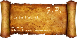 Finta Patrik névjegykártya