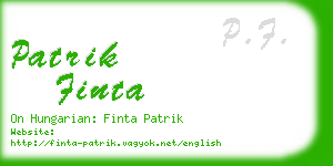 patrik finta business card